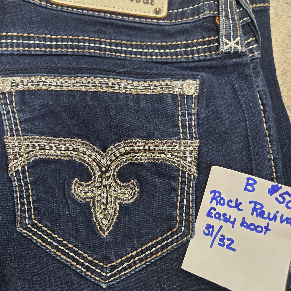 Rock Revival Women's Indigo Boot Cut Jeans with Silver Accents